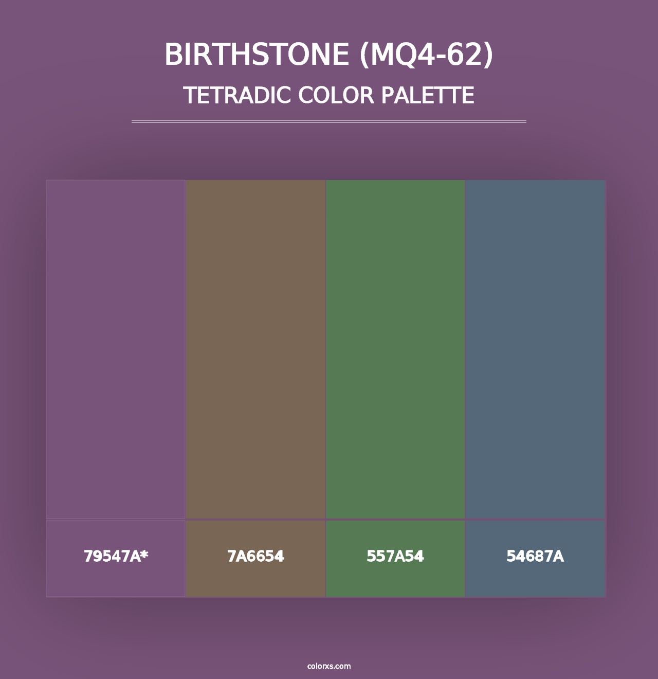 Birthstone (MQ4-62) - Tetradic Color Palette