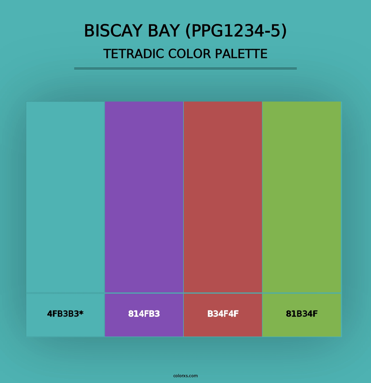 Biscay Bay (PPG1234-5) - Tetradic Color Palette