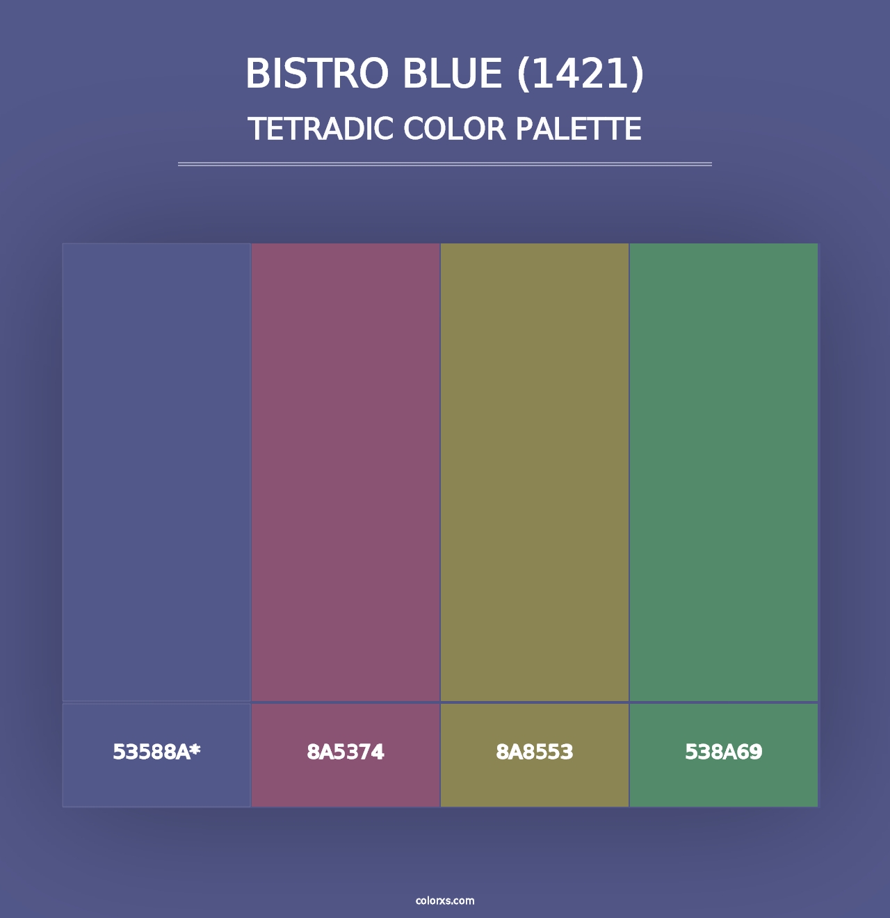 Bistro Blue (1421) - Tetradic Color Palette