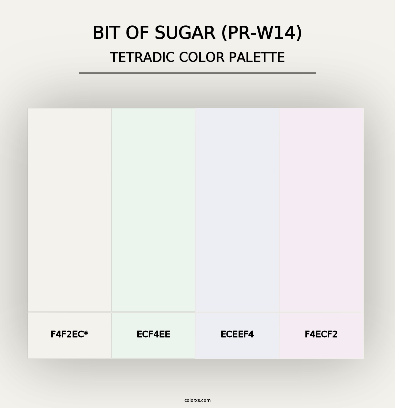 Bit Of Sugar (PR-W14) - Tetradic Color Palette