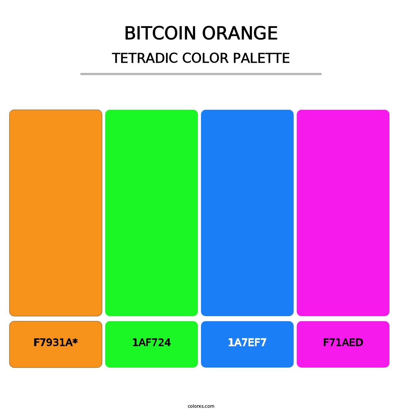 Bitcoin Orange - Tetradic Color Palette