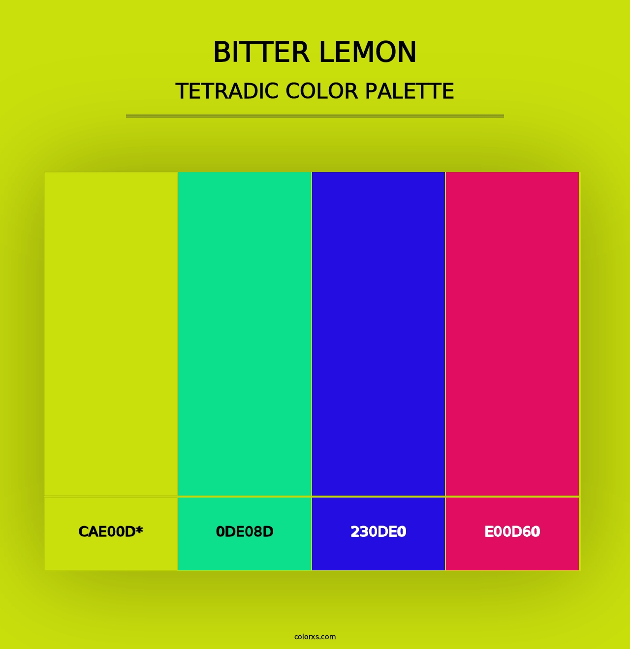 Bitter Lemon - Tetradic Color Palette