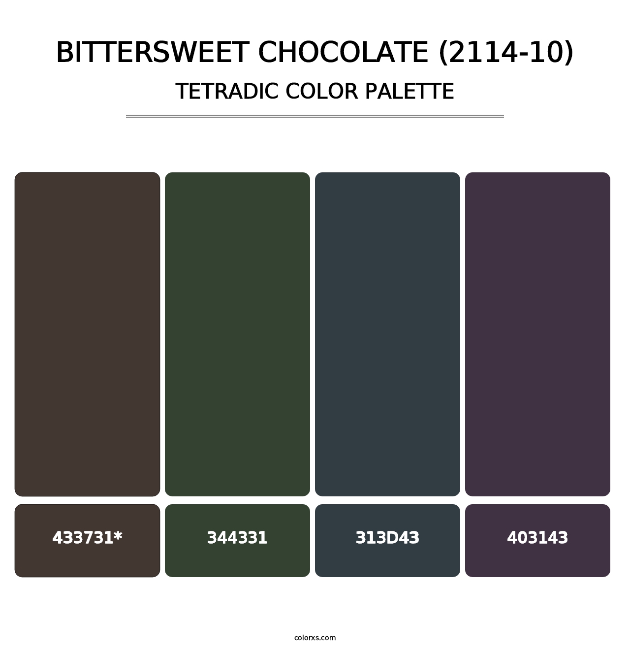 Bittersweet Chocolate (2114-10) - Tetradic Color Palette