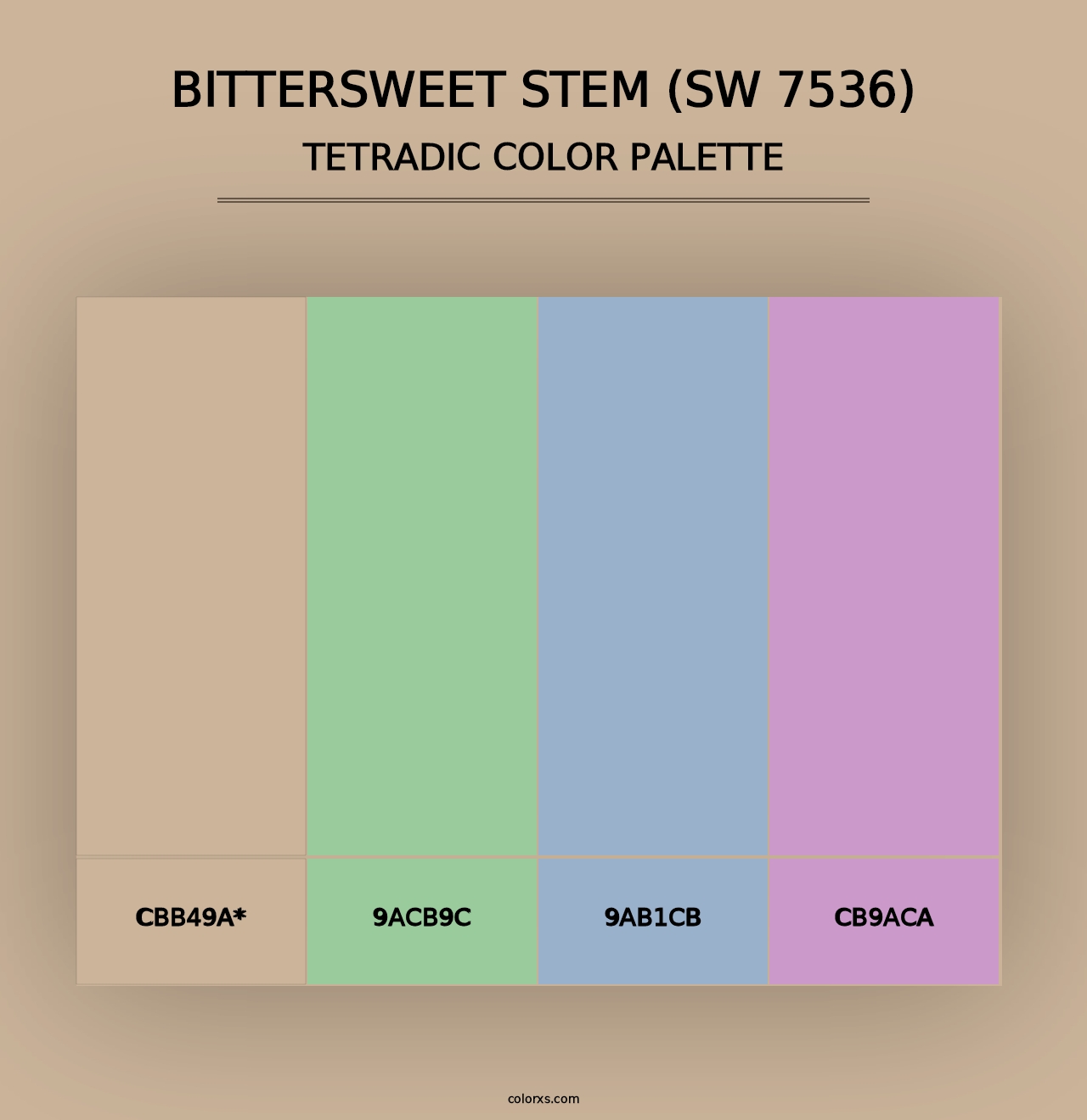 Bittersweet Stem (SW 7536) - Tetradic Color Palette