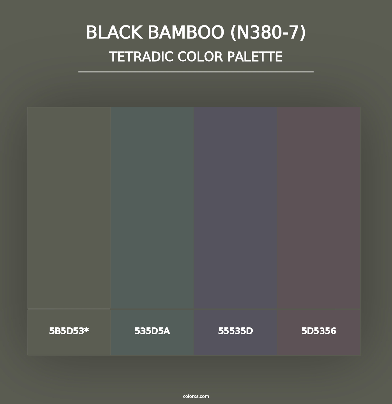 Black Bamboo (N380-7) - Tetradic Color Palette