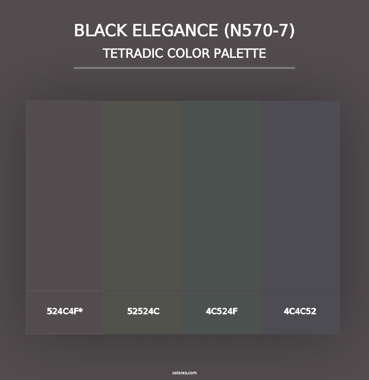 Black Elegance (N570-7) - Tetradic Color Palette