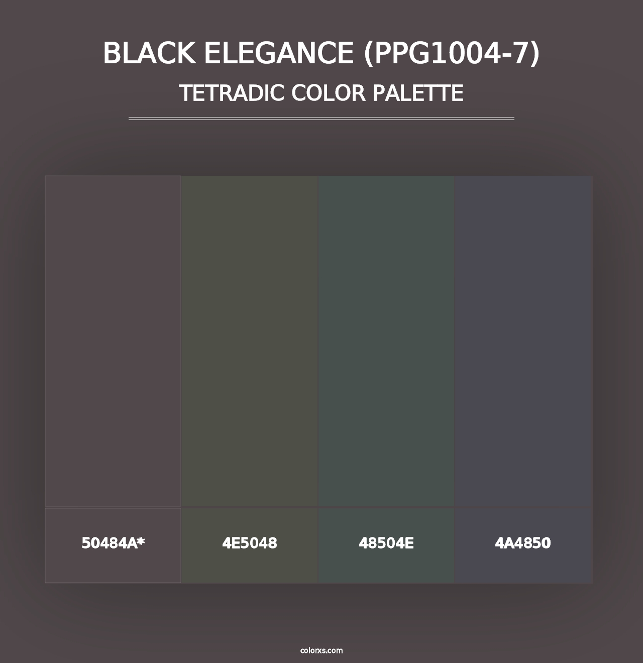 Black Elegance (PPG1004-7) - Tetradic Color Palette