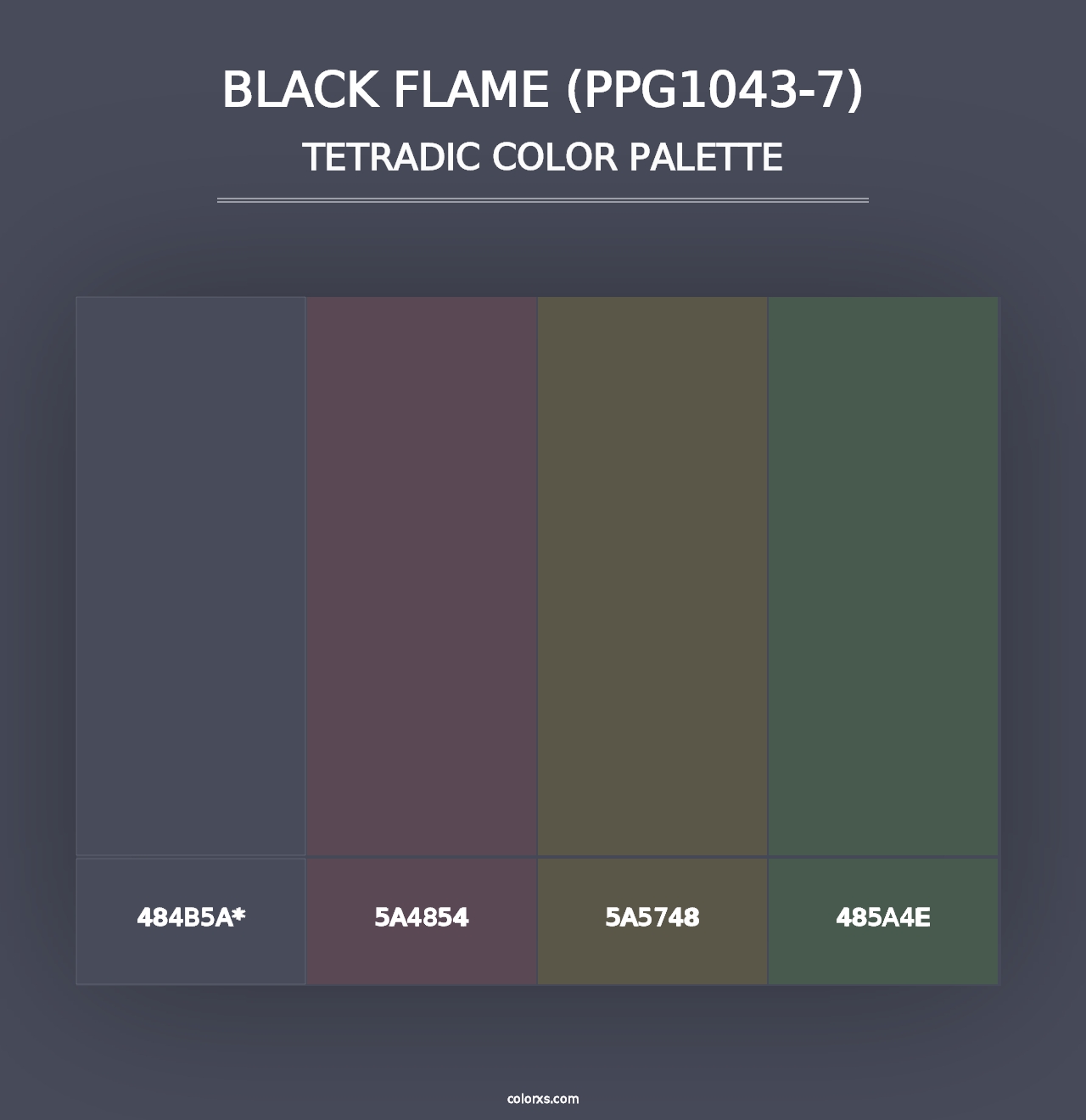 Black Flame (PPG1043-7) - Tetradic Color Palette