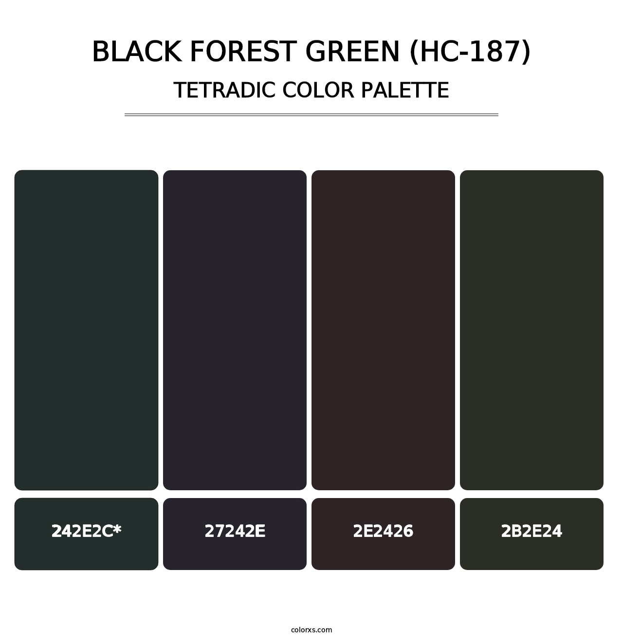 Black Forest Green (HC-187) - Tetradic Color Palette