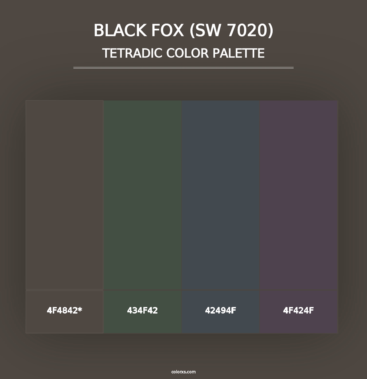 Black Fox (SW 7020) - Tetradic Color Palette