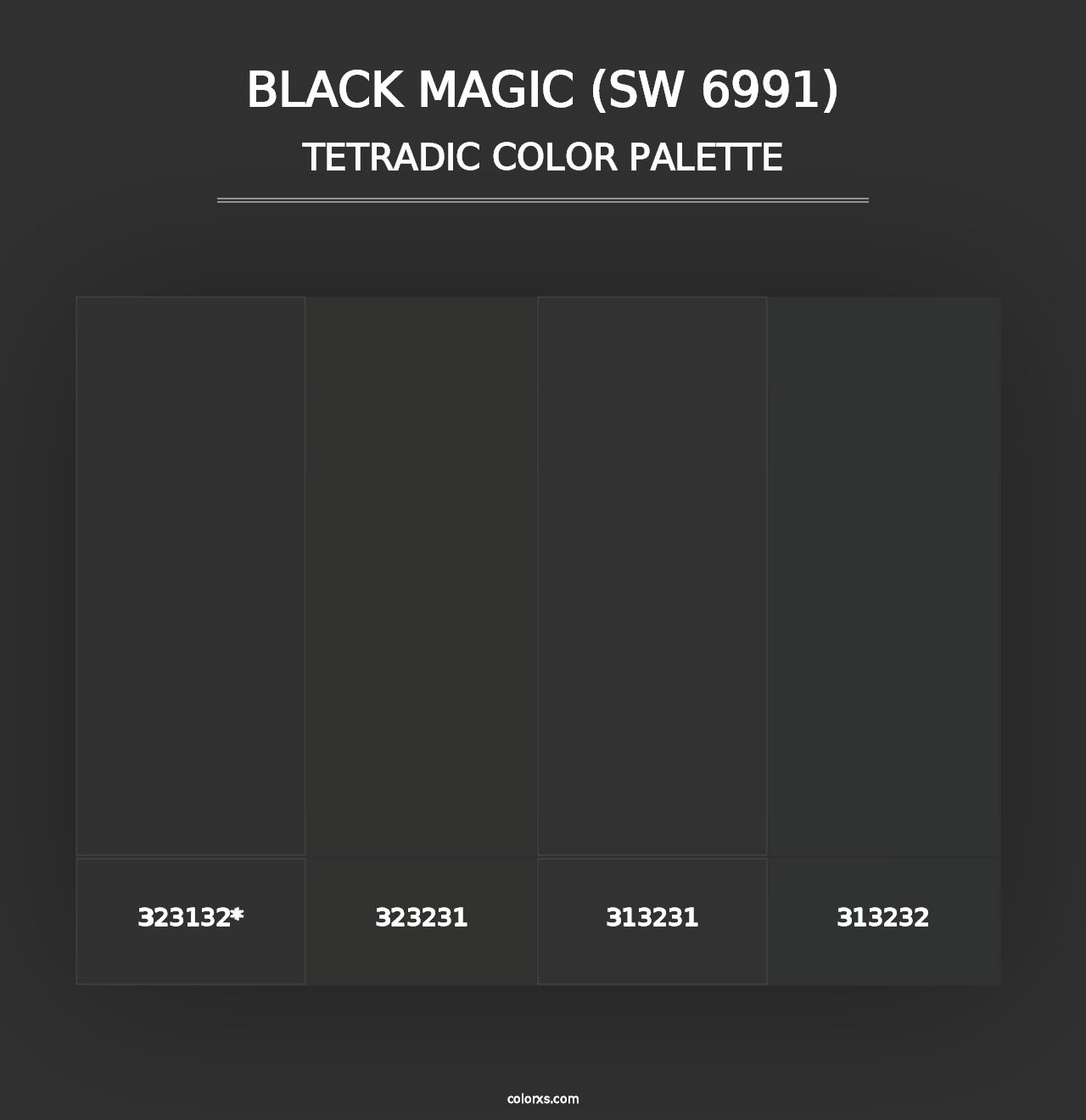 Black Magic (SW 6991) - Tetradic Color Palette