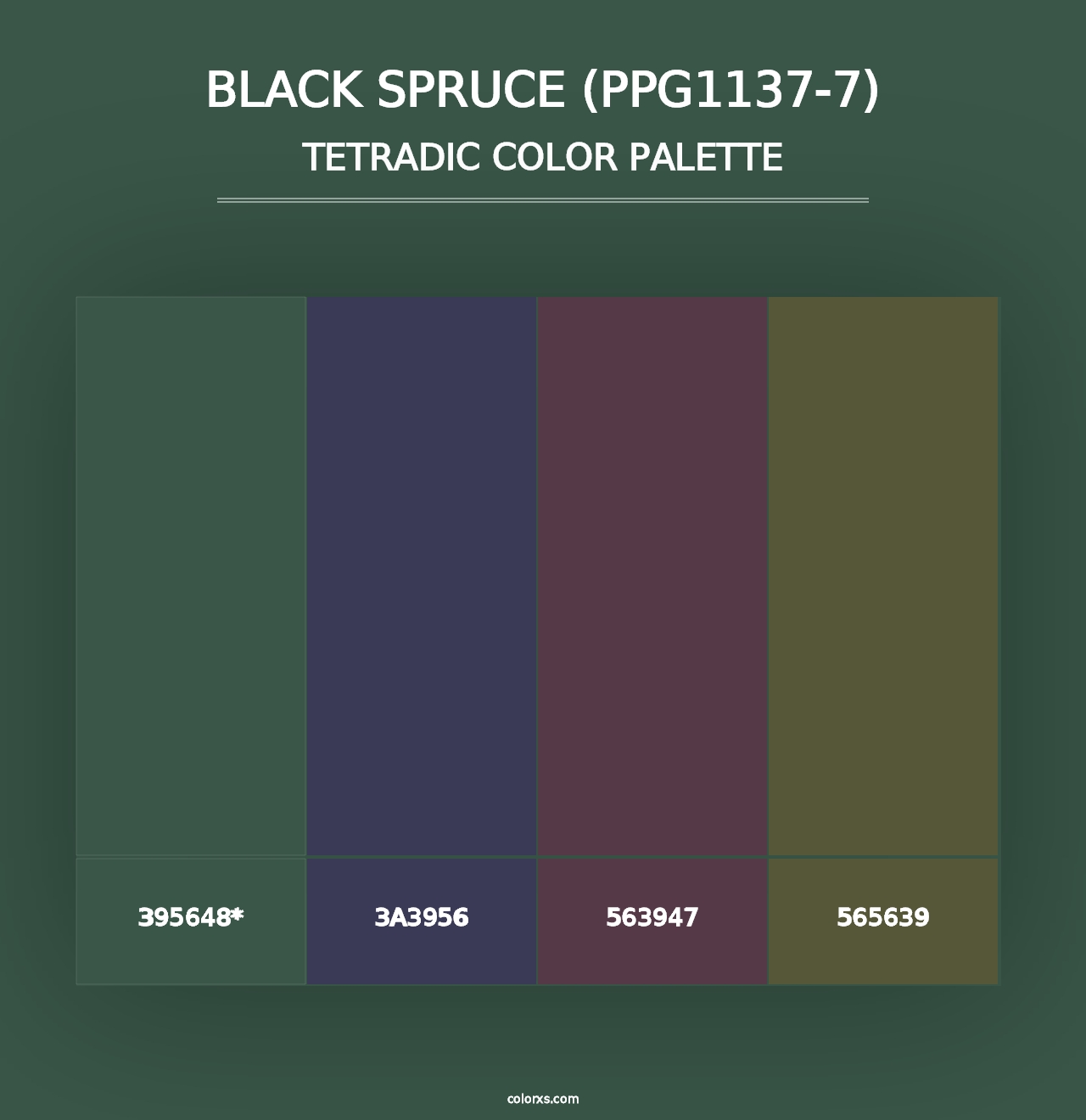 Black Spruce (PPG1137-7) - Tetradic Color Palette