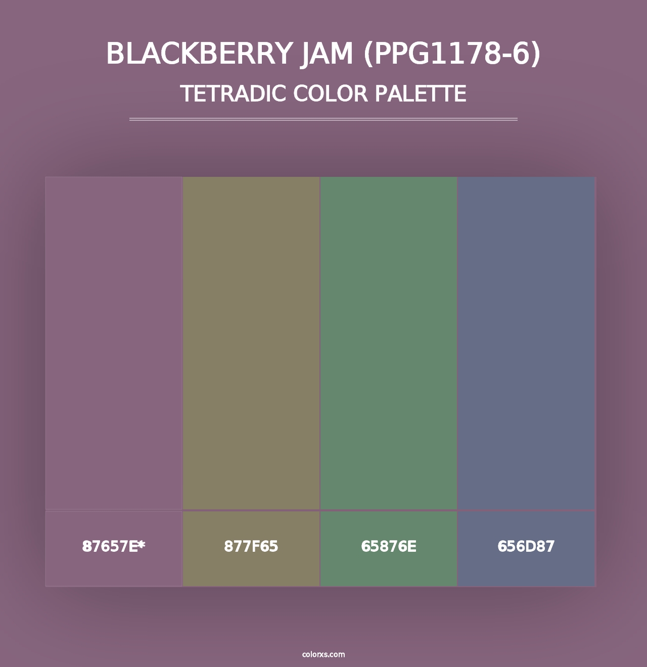 Blackberry Jam (PPG1178-6) - Tetradic Color Palette