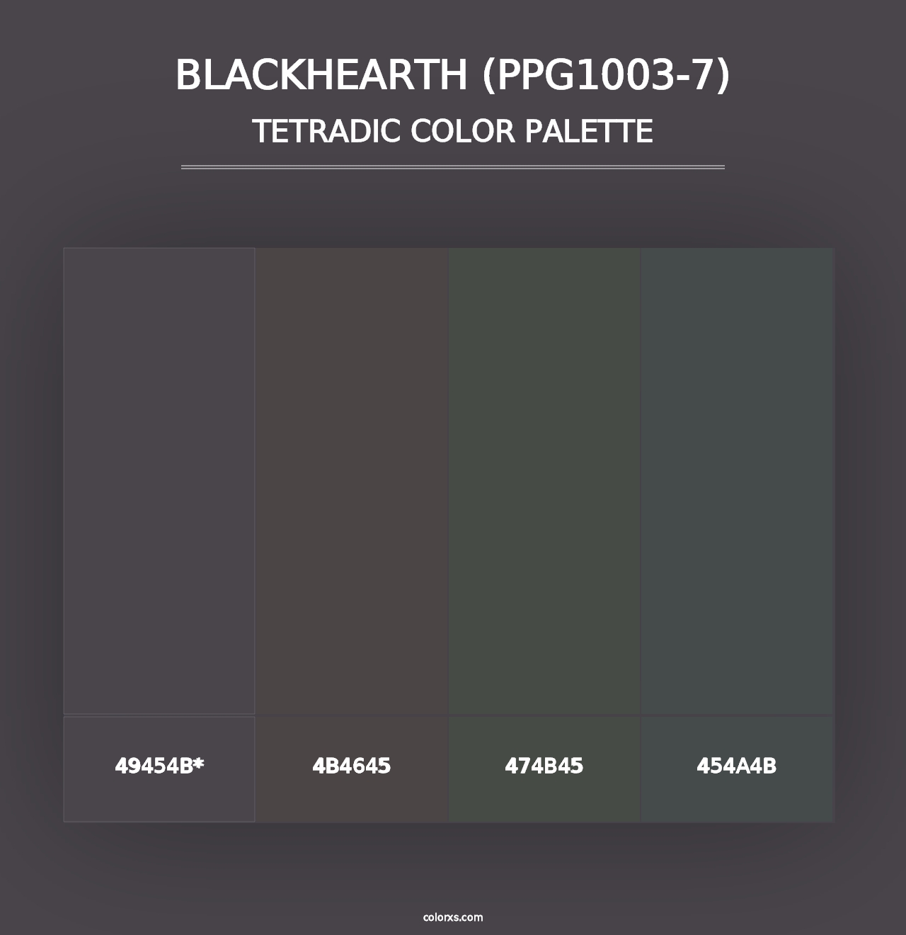 Blackhearth (PPG1003-7) - Tetradic Color Palette