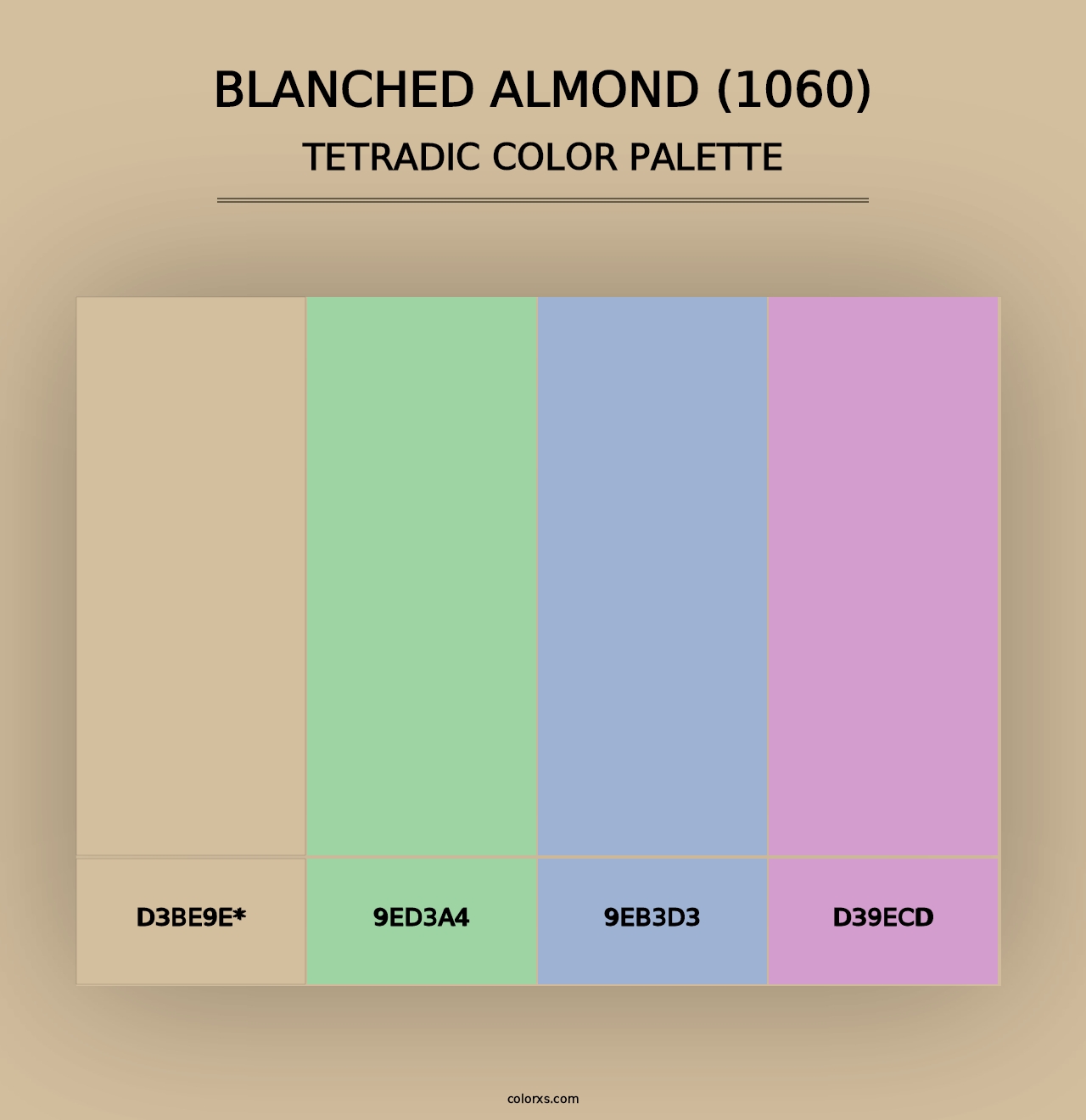 Blanched Almond (1060) - Tetradic Color Palette