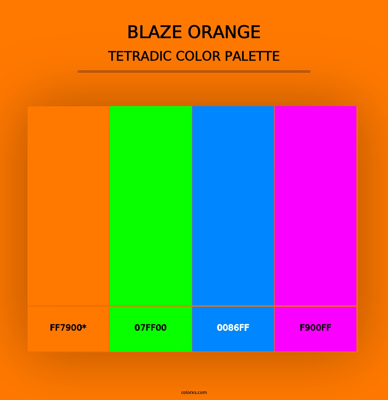 Blaze Orange - Tetradic Color Palette