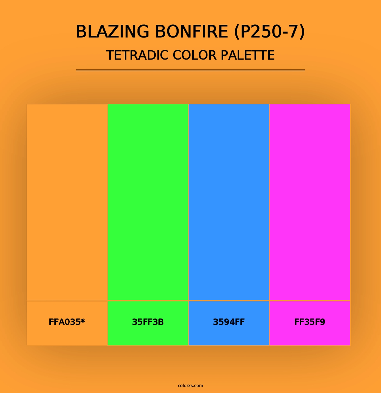 Blazing Bonfire (P250-7) - Tetradic Color Palette