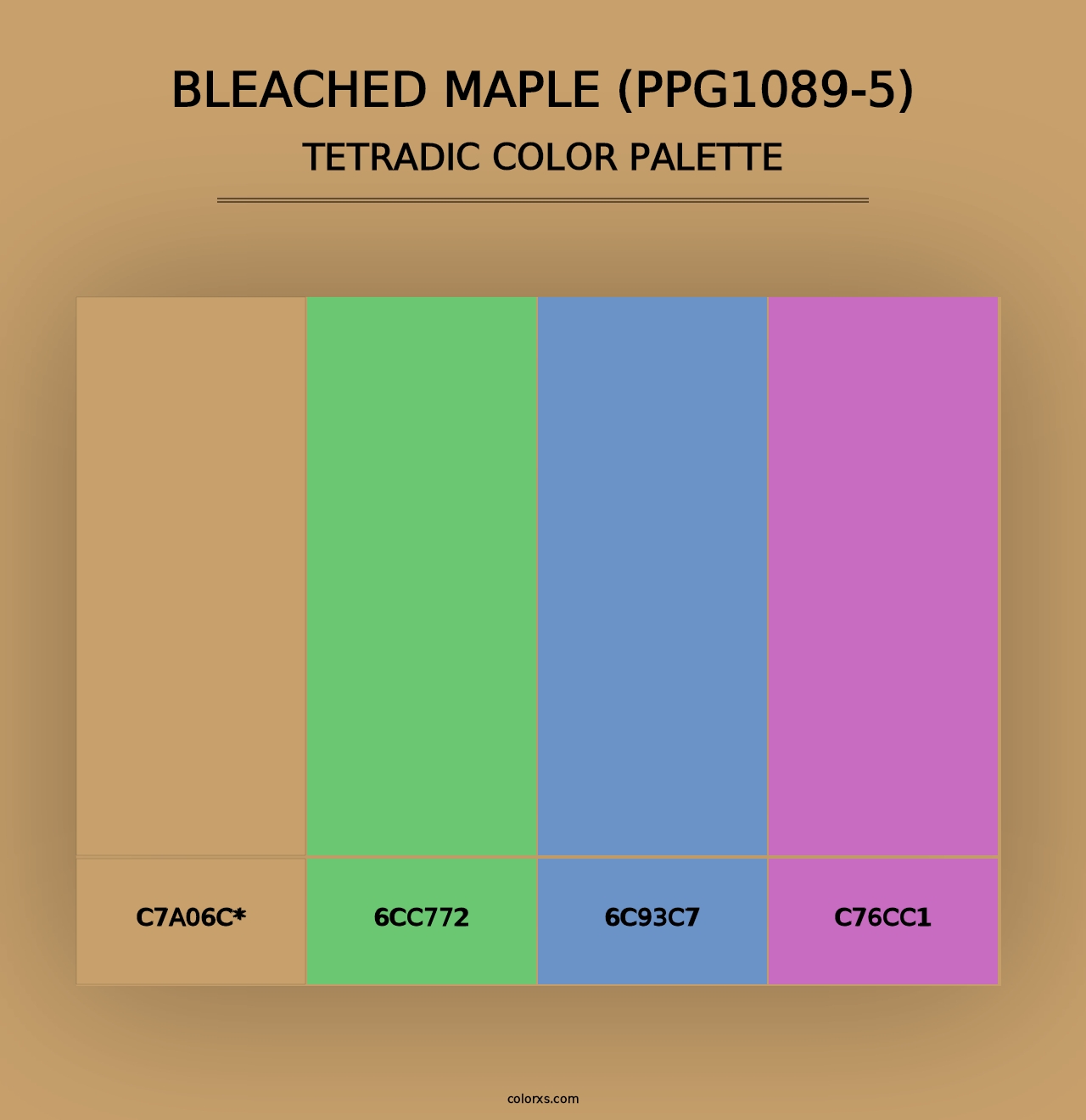 Bleached Maple (PPG1089-5) - Tetradic Color Palette