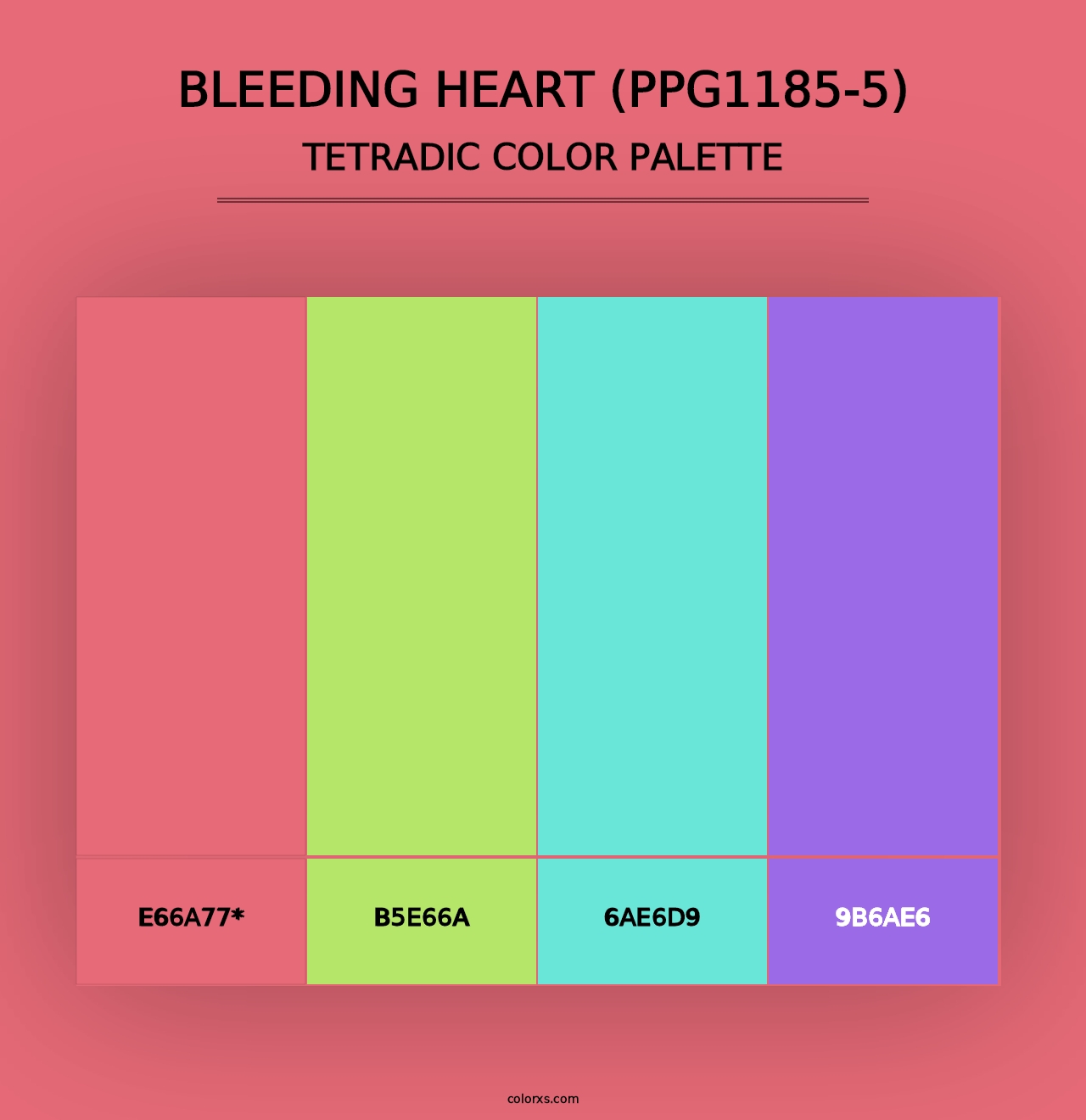 Bleeding Heart (PPG1185-5) - Tetradic Color Palette