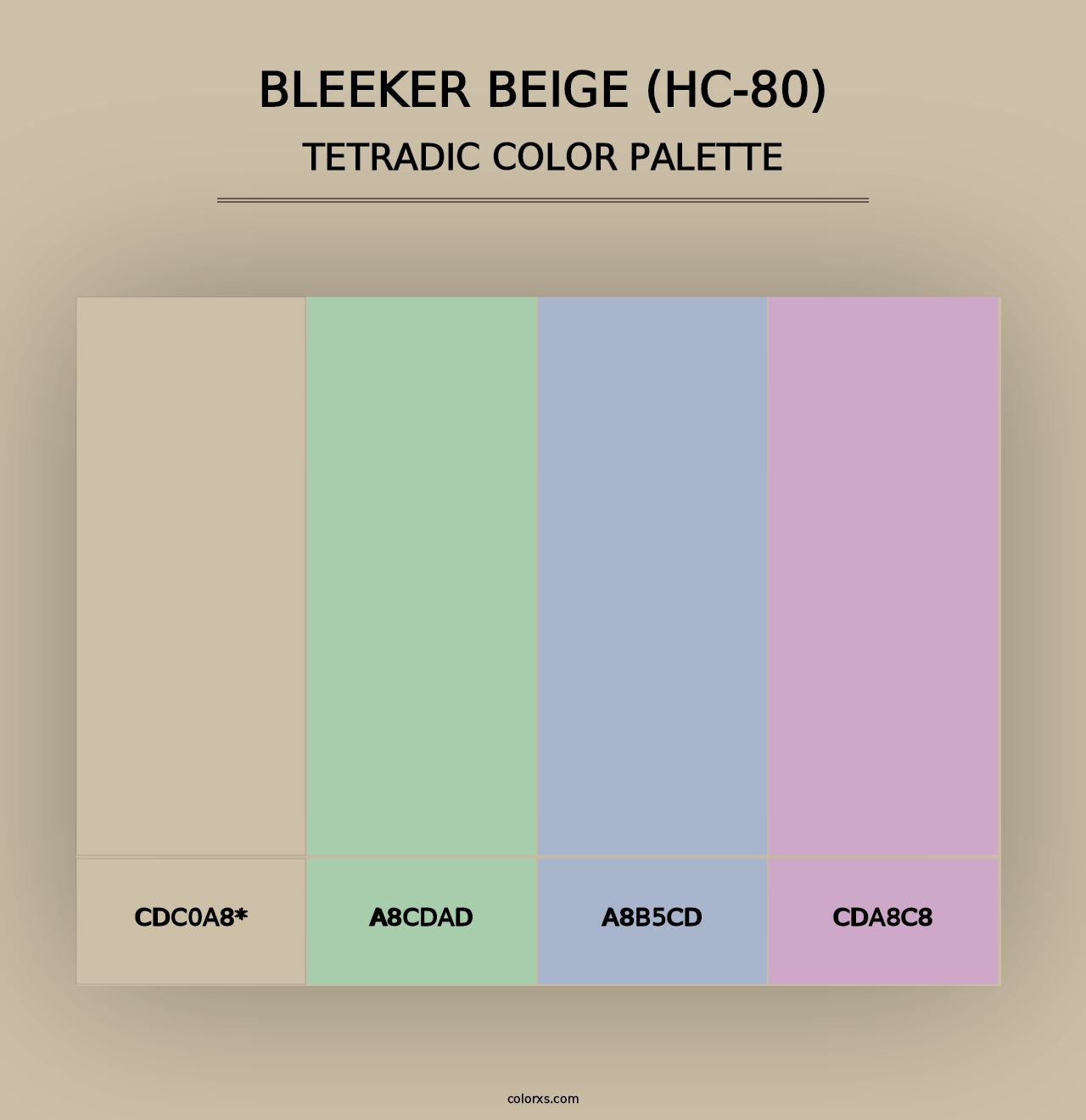 Bleeker Beige (HC-80) - Tetradic Color Palette