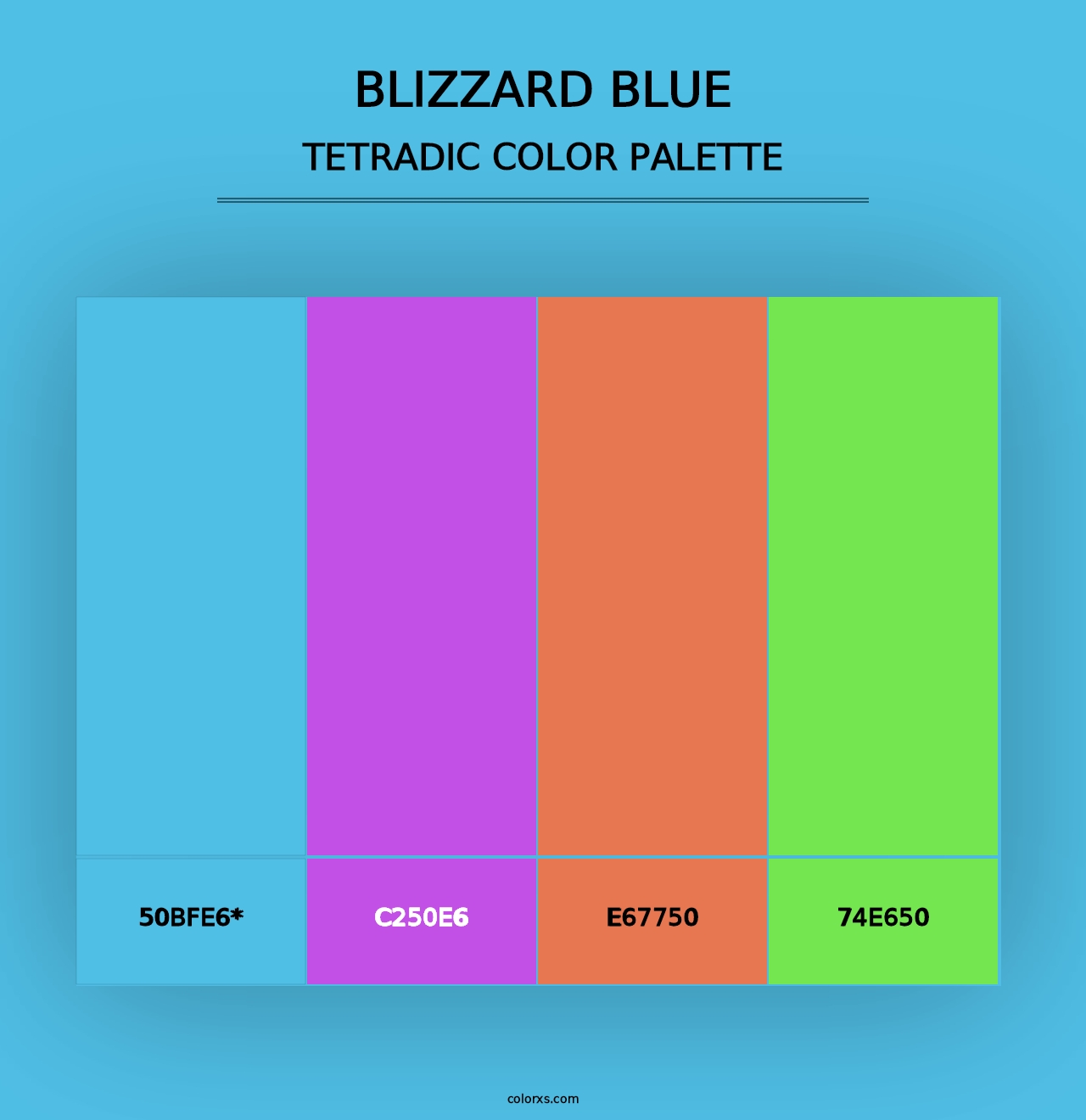 Blizzard Blue - Tetradic Color Palette