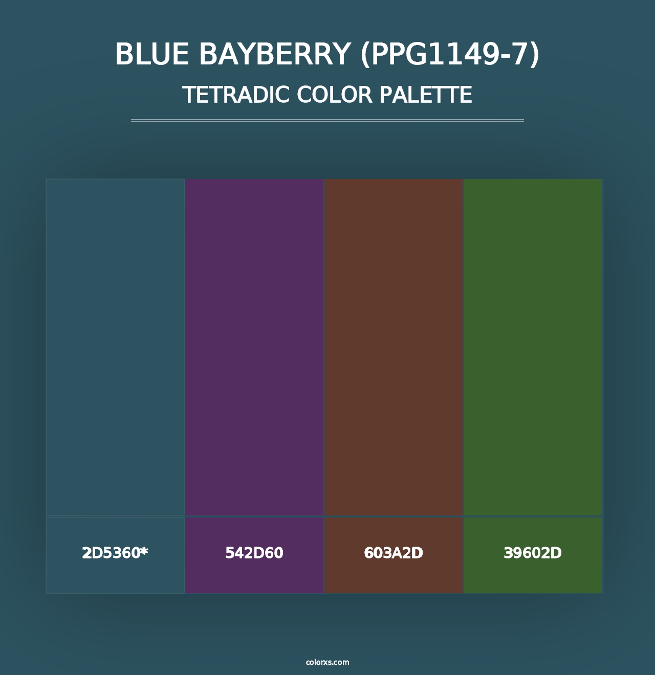 Blue Bayberry (PPG1149-7) - Tetradic Color Palette