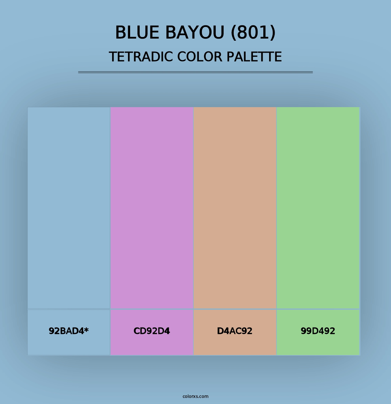 Blue Bayou (801) - Tetradic Color Palette