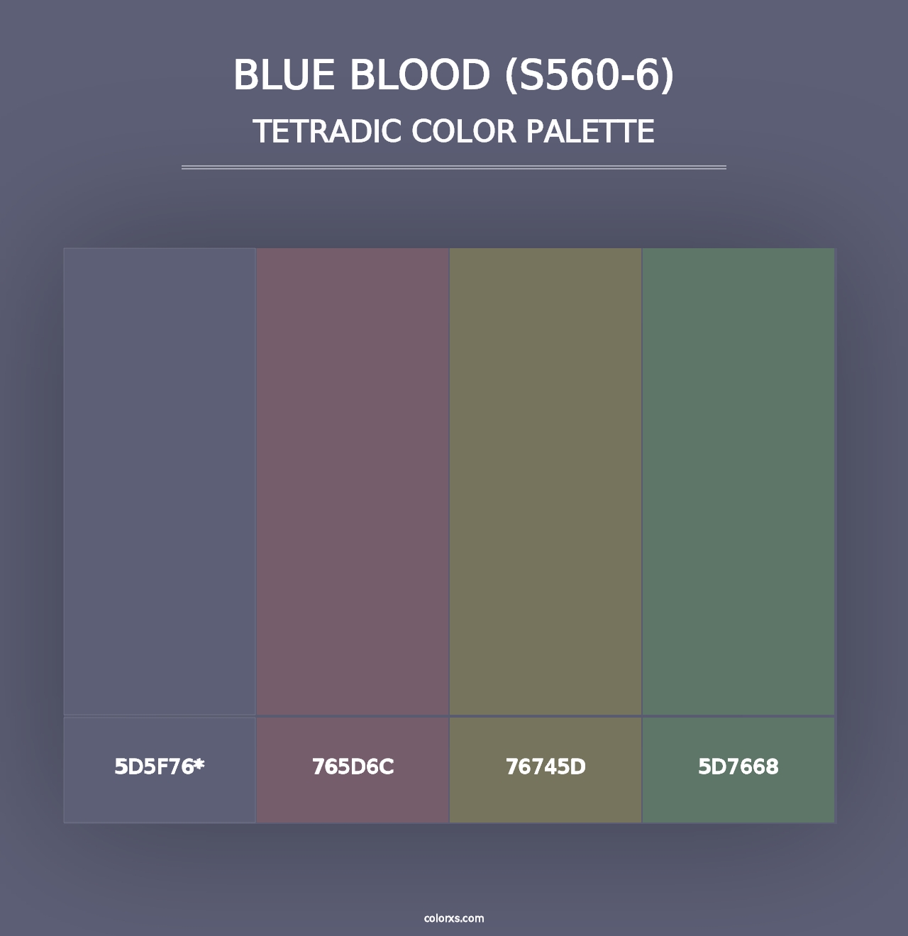 Blue Blood (S560-6) - Tetradic Color Palette