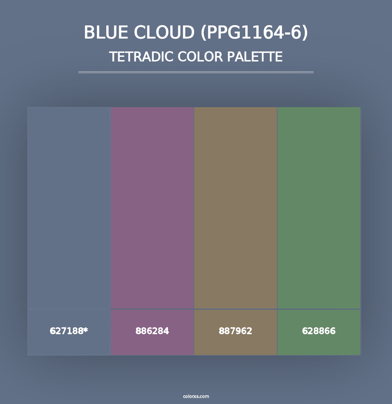 Blue Cloud (PPG1164-6) - Tetradic Color Palette