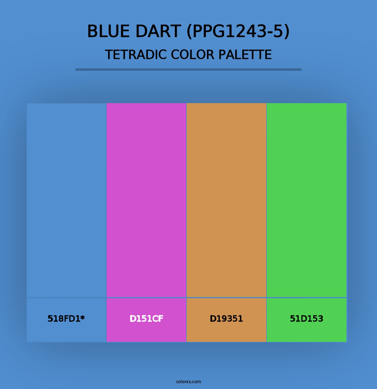 Blue Dart (PPG1243-5) - Tetradic Color Palette