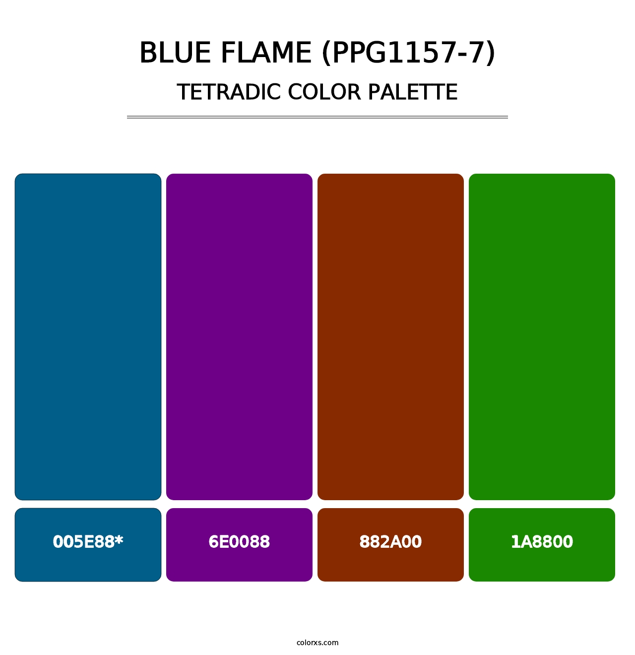 Blue Flame (PPG1157-7) - Tetradic Color Palette