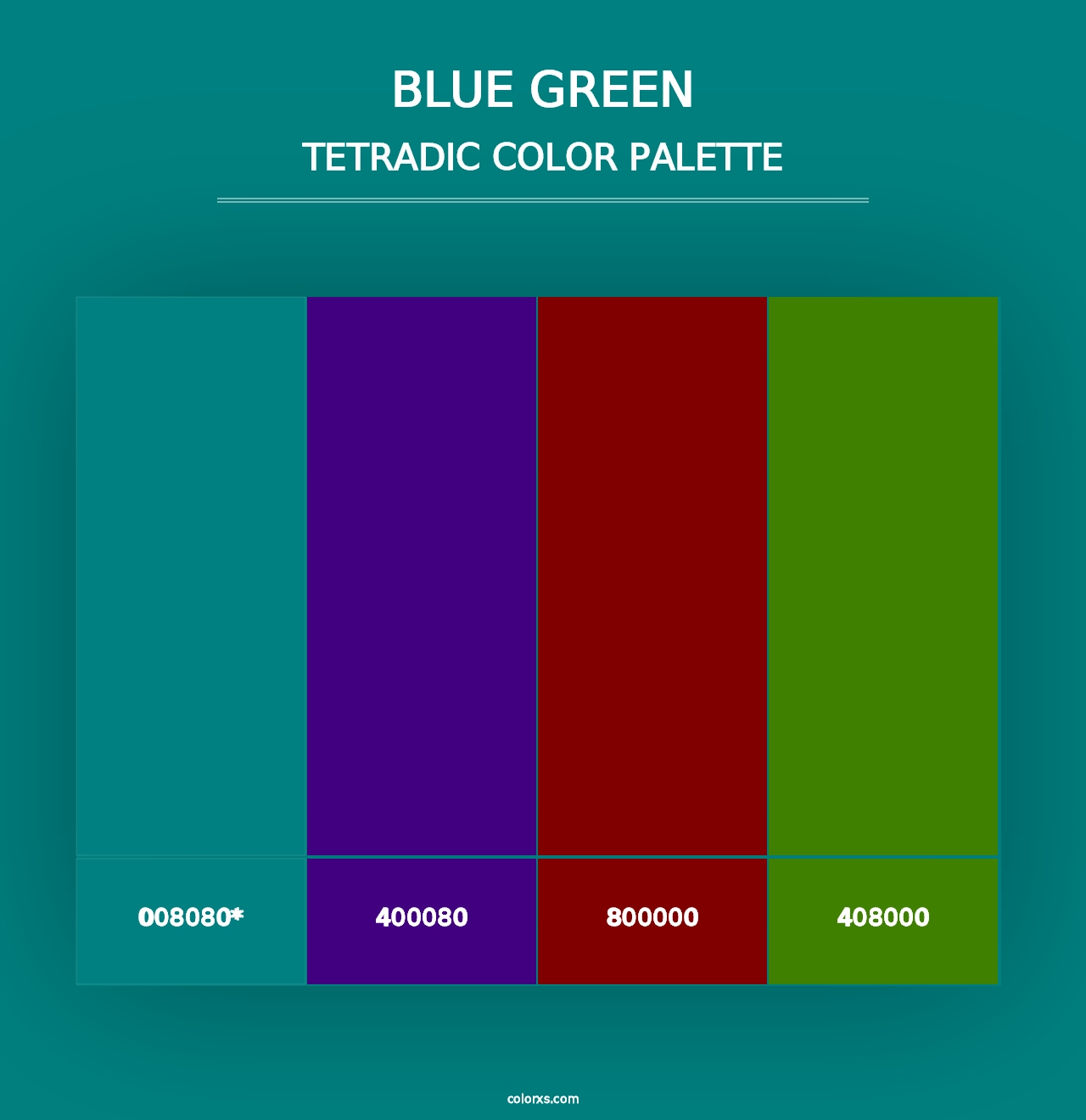 Blue Green - Tetradic Color Palette