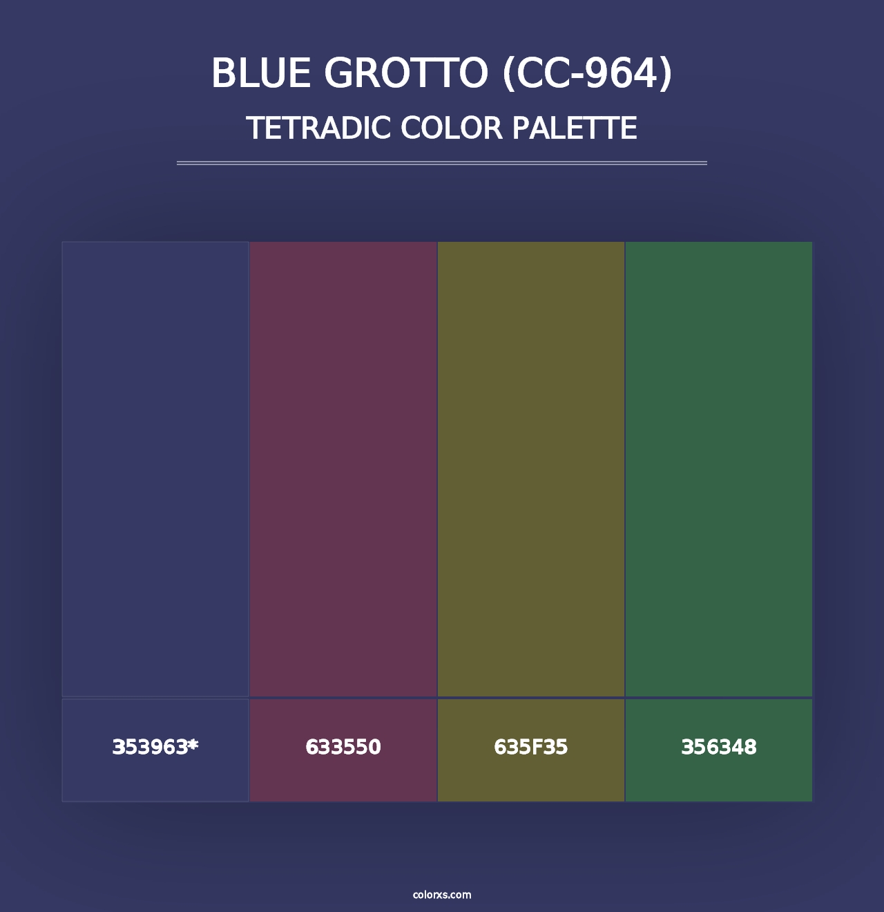 Blue Grotto (CC-964) - Tetradic Color Palette