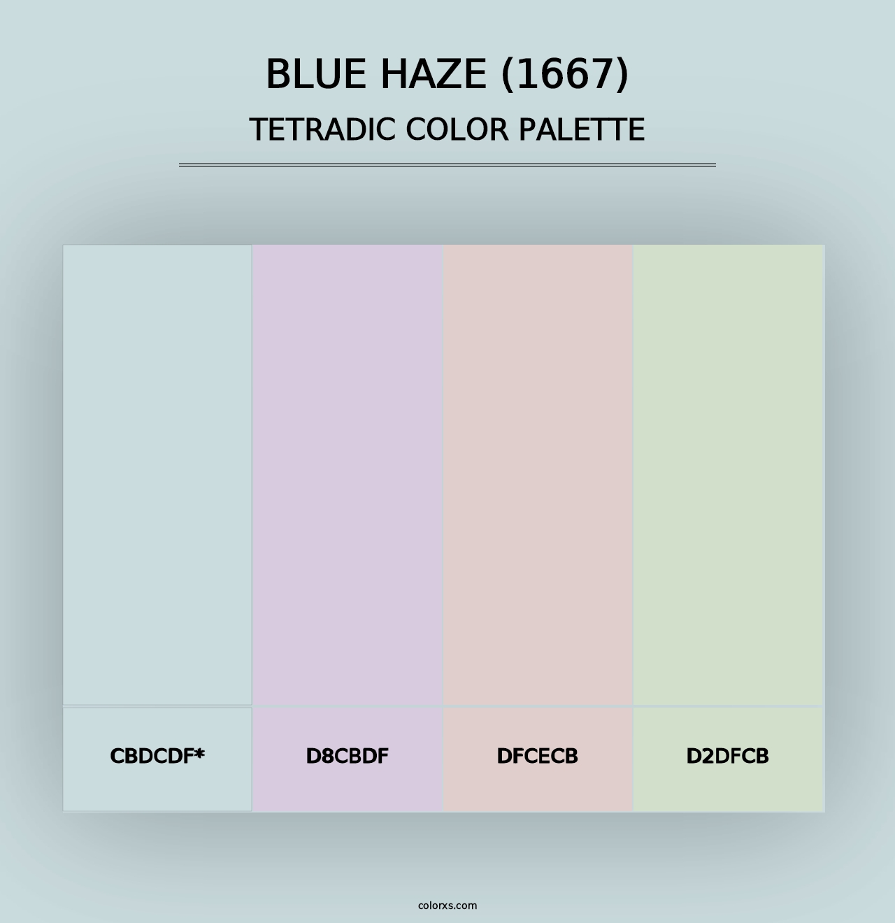 Blue Haze (1667) - Tetradic Color Palette