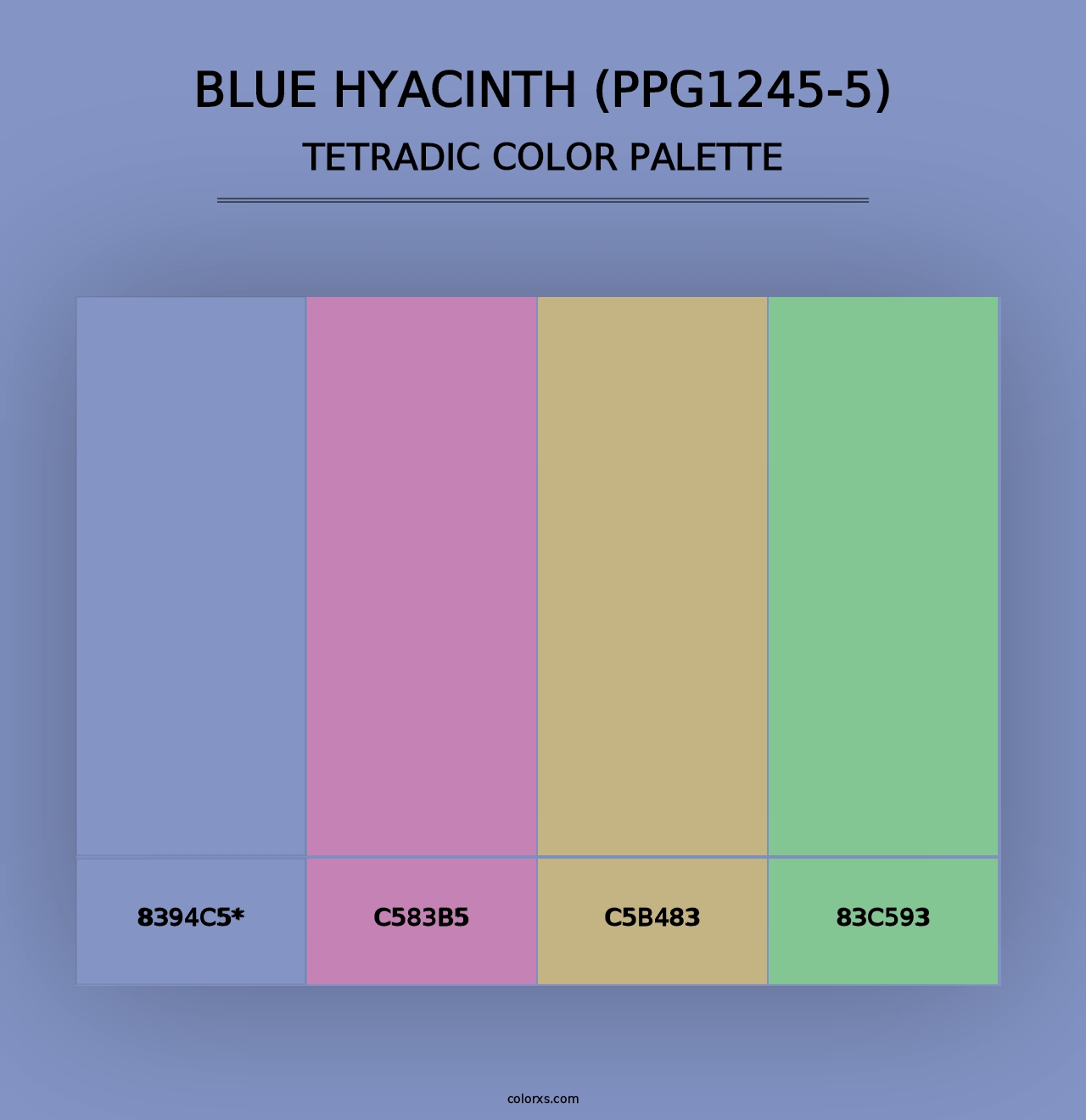 Blue Hyacinth (PPG1245-5) - Tetradic Color Palette