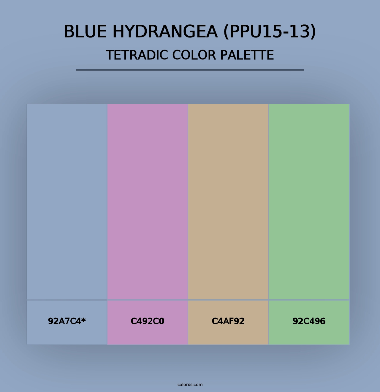 Blue Hydrangea (PPU15-13) - Tetradic Color Palette