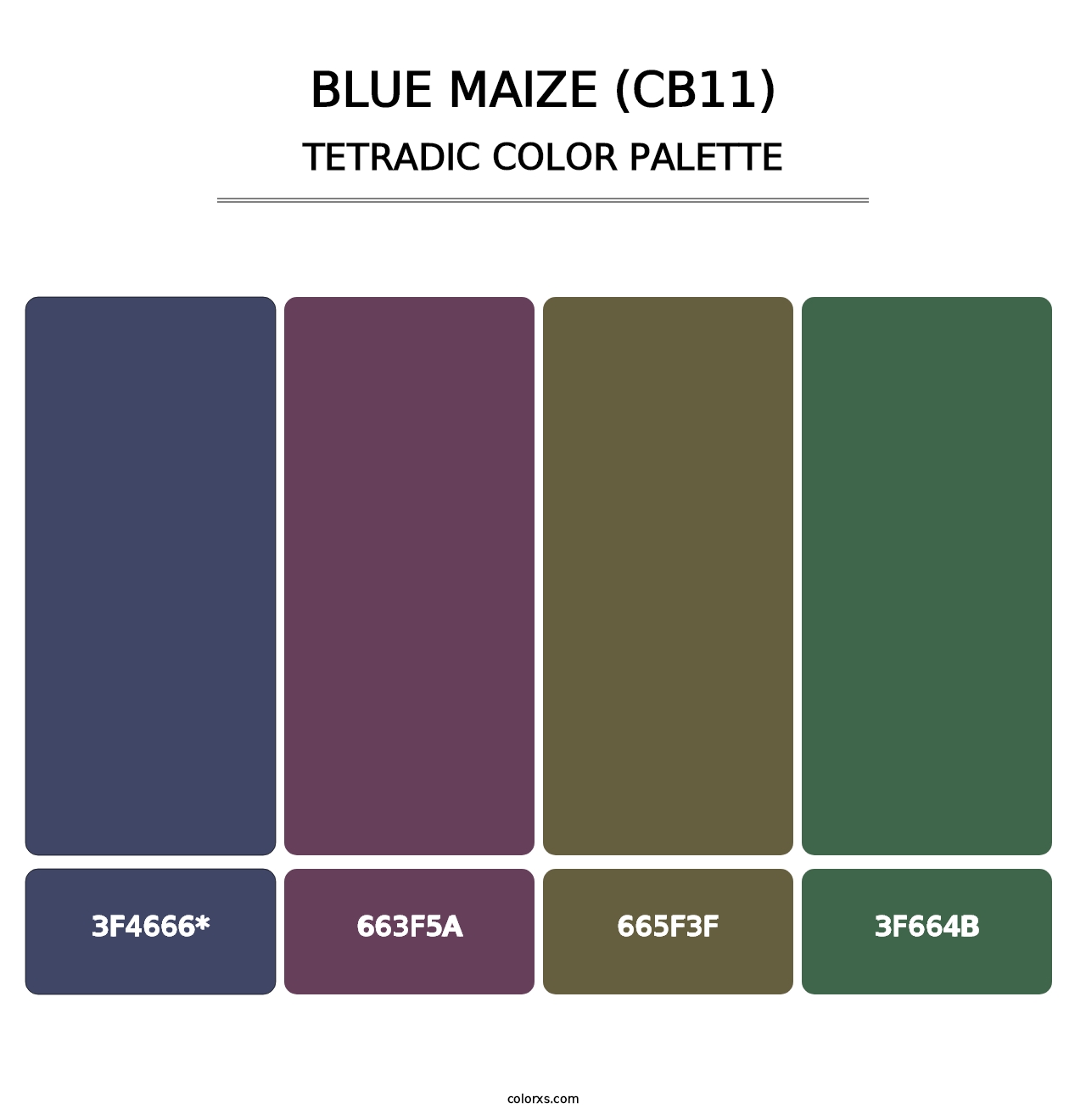 Blue Maize (CB11) - Tetradic Color Palette