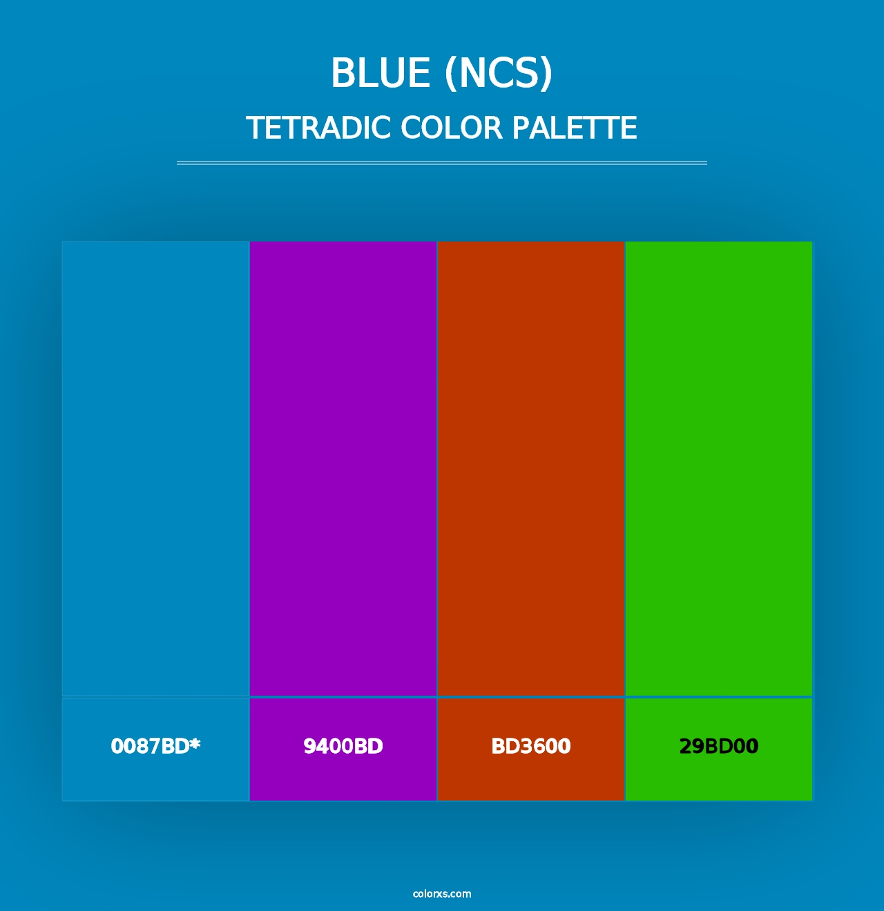 Blue (NCS) - Tetradic Color Palette