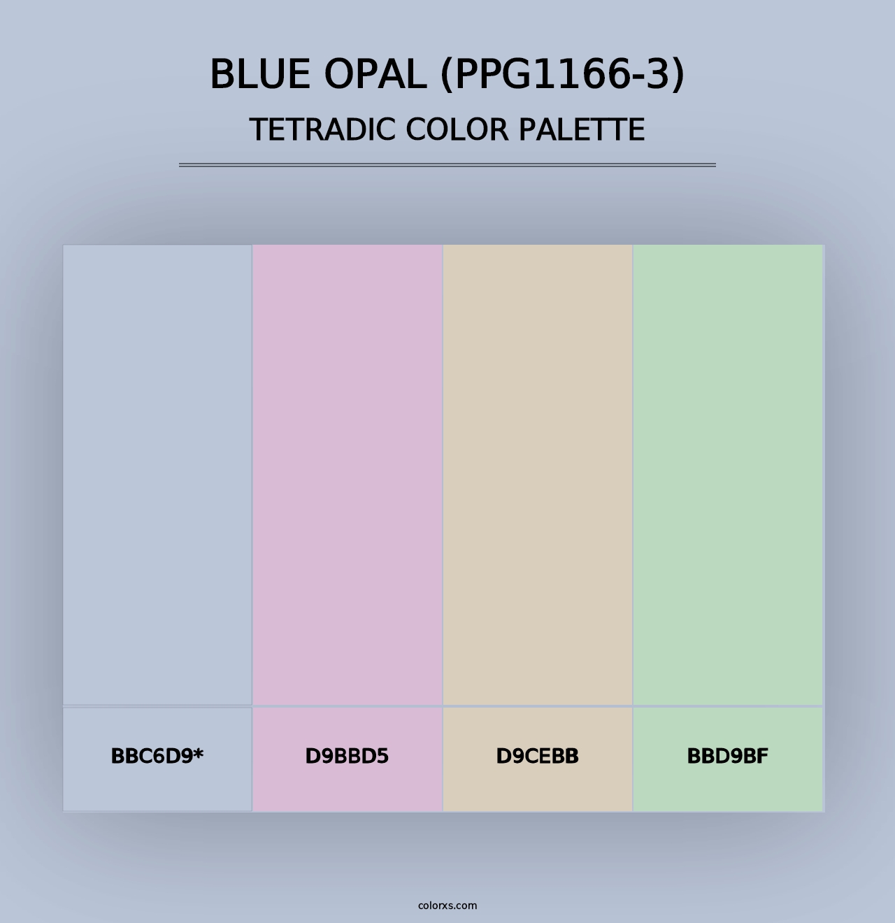 Blue Opal (PPG1166-3) - Tetradic Color Palette