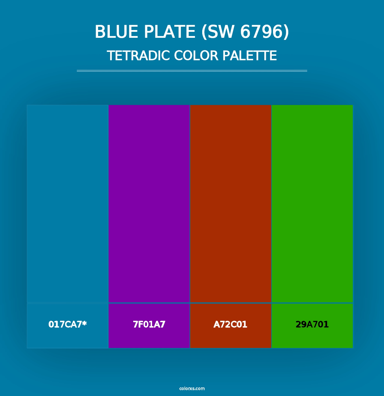 Blue Plate (SW 6796) - Tetradic Color Palette