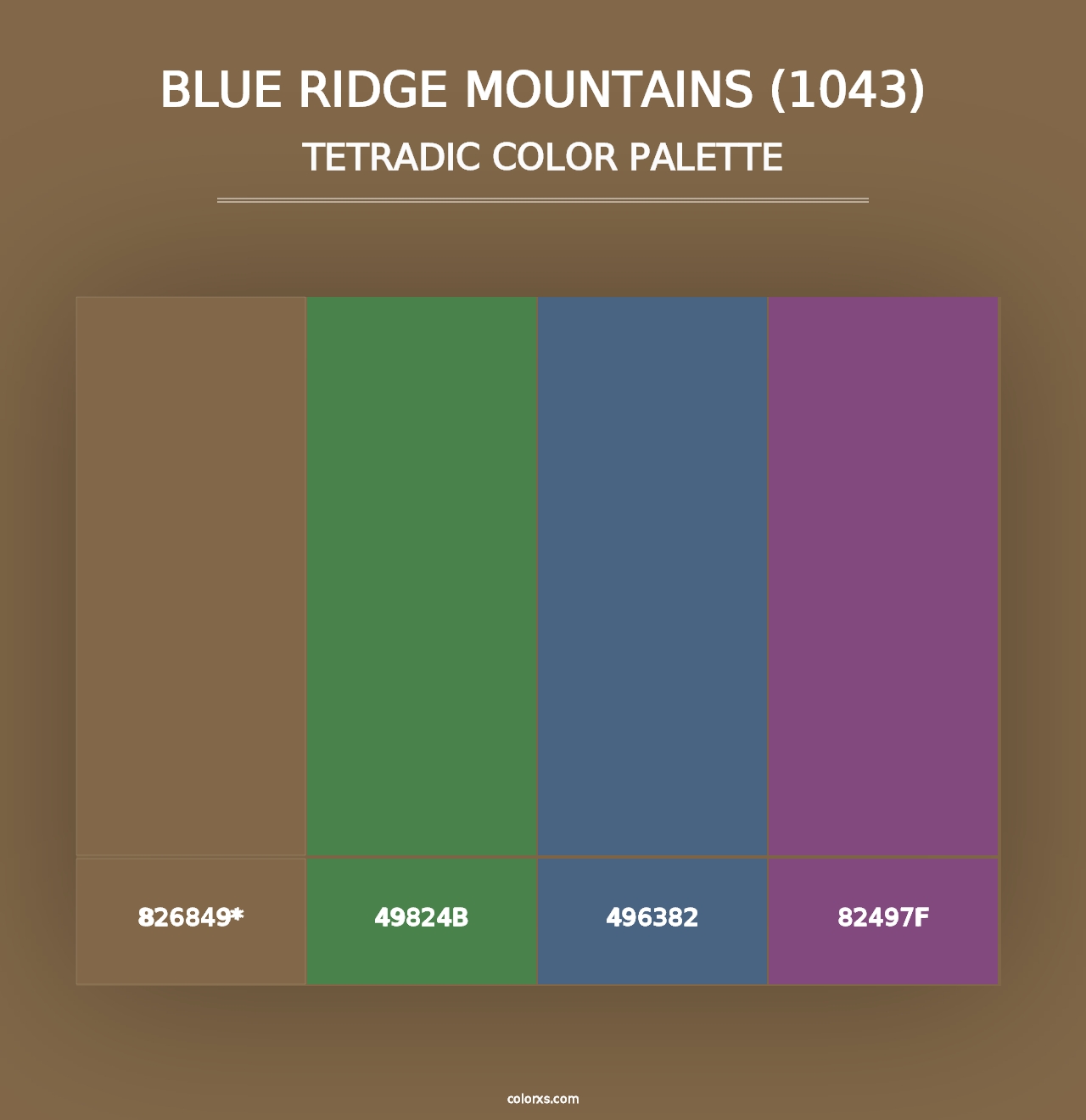 Blue Ridge Mountains (1043) - Tetradic Color Palette