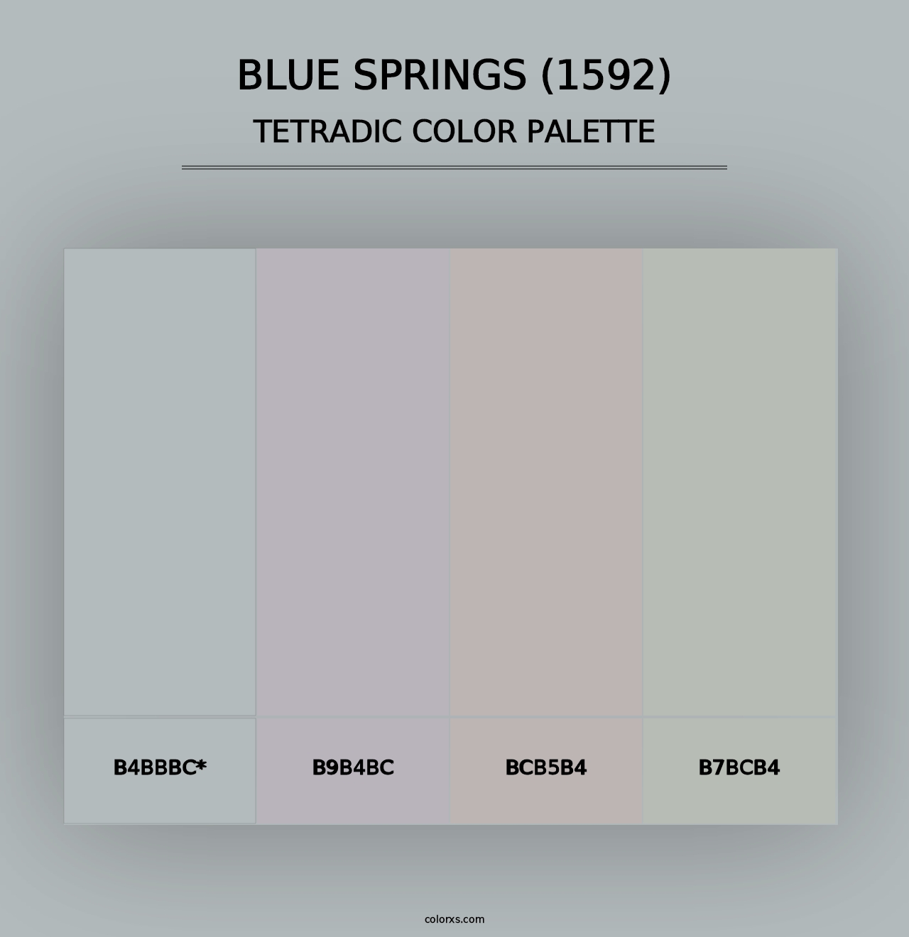 Blue Springs (1592) - Tetradic Color Palette