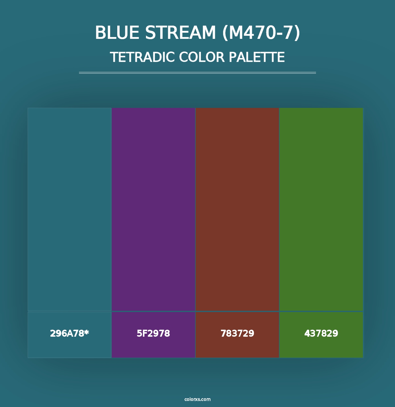 Blue Stream (M470-7) - Tetradic Color Palette