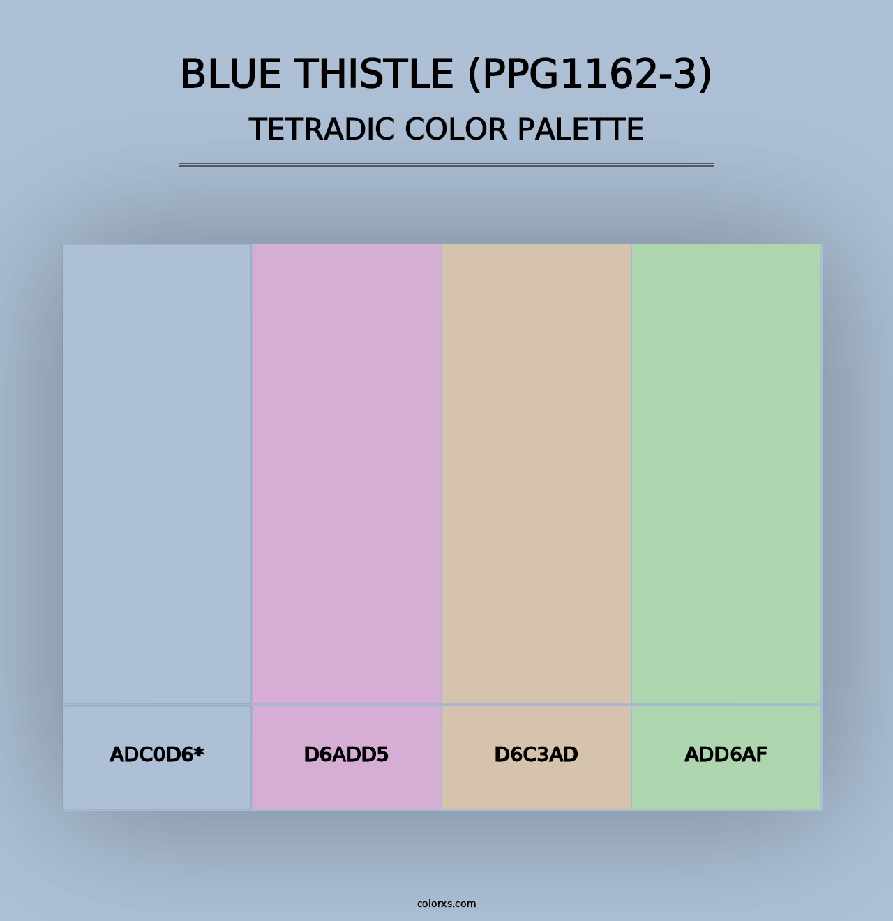 Blue Thistle (PPG1162-3) - Tetradic Color Palette