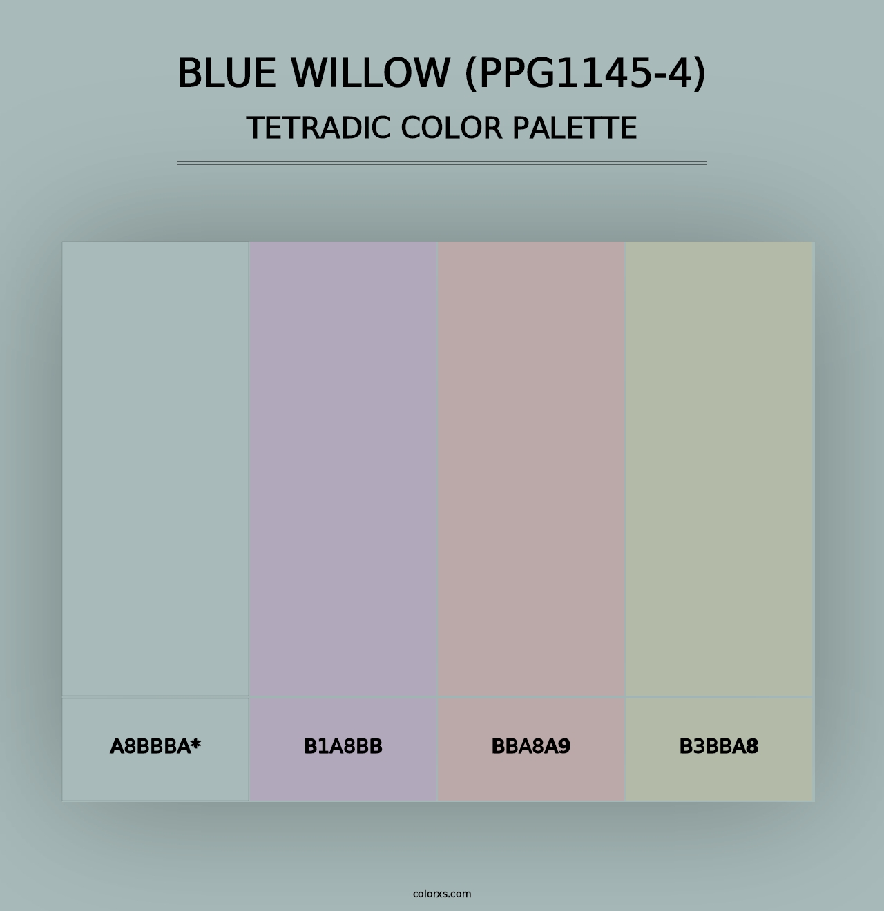 Blue Willow (PPG1145-4) - Tetradic Color Palette