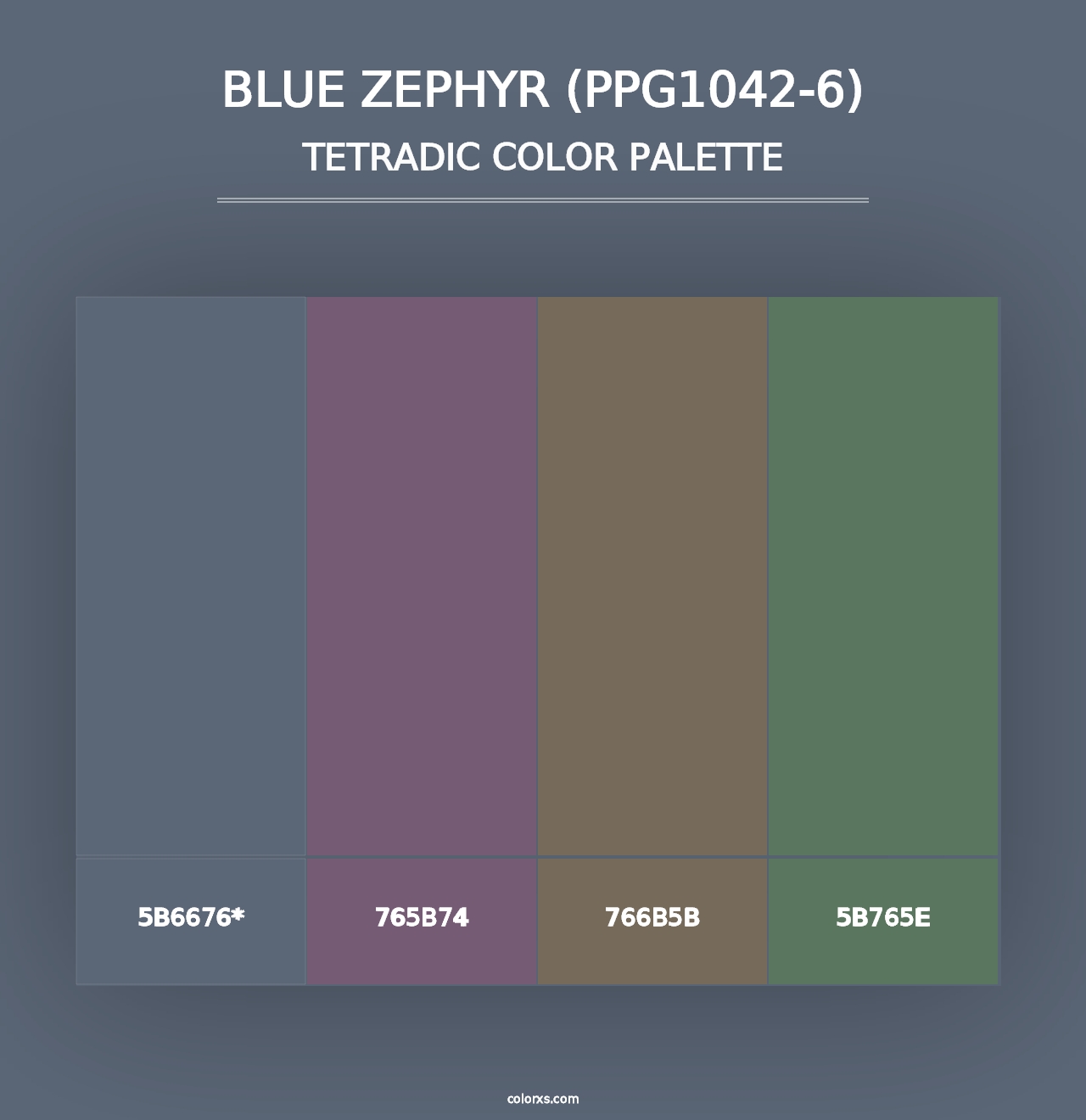 Blue Zephyr (PPG1042-6) - Tetradic Color Palette