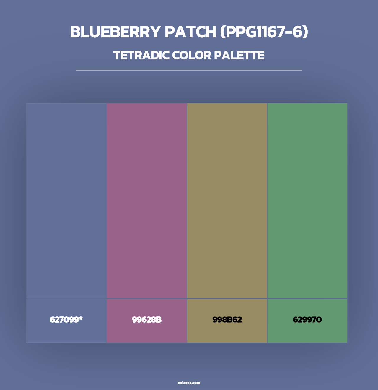 Blueberry Patch (PPG1167-6) - Tetradic Color Palette