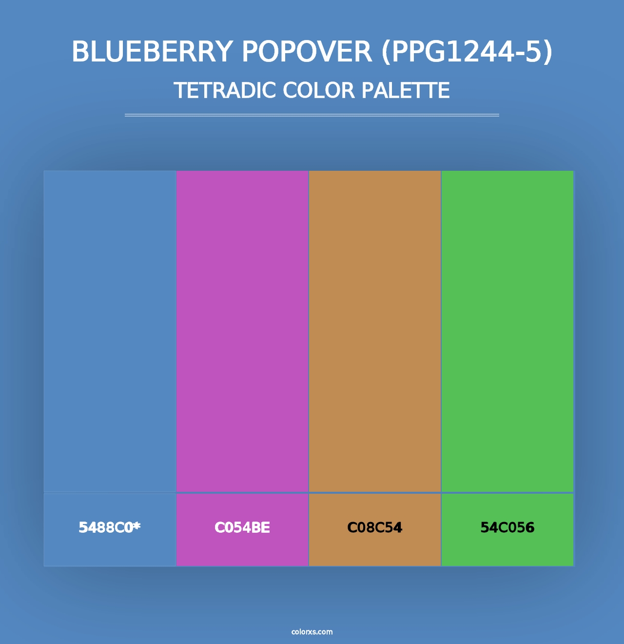 Blueberry Popover (PPG1244-5) - Tetradic Color Palette