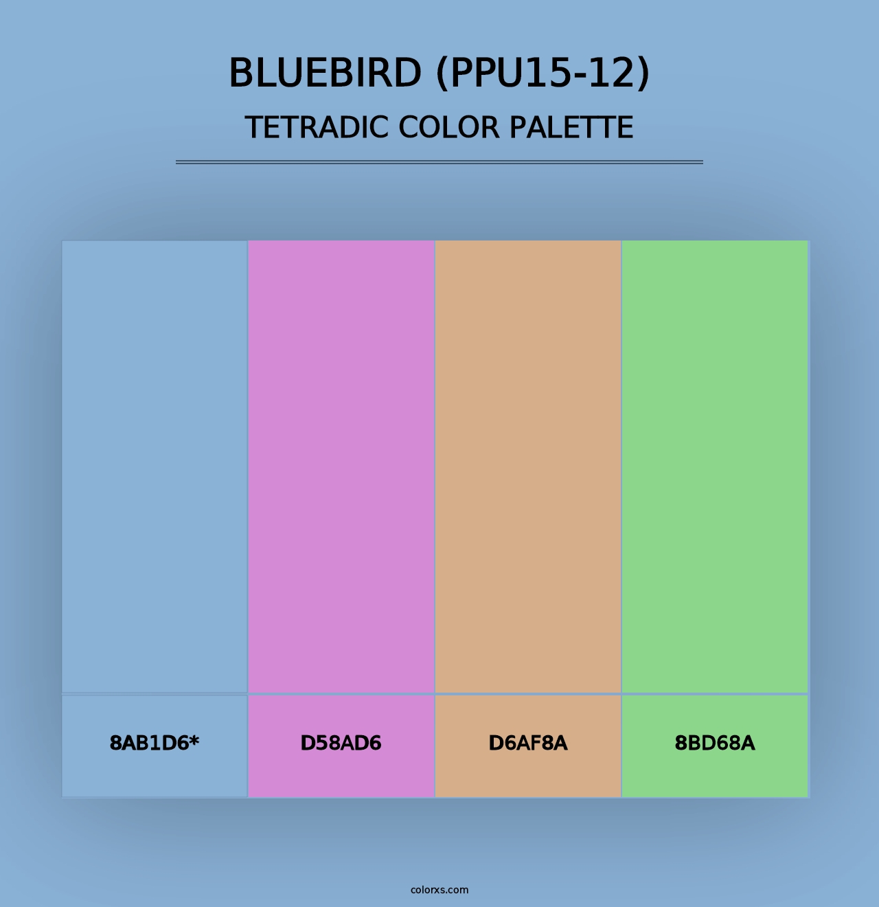 Bluebird (PPU15-12) - Tetradic Color Palette