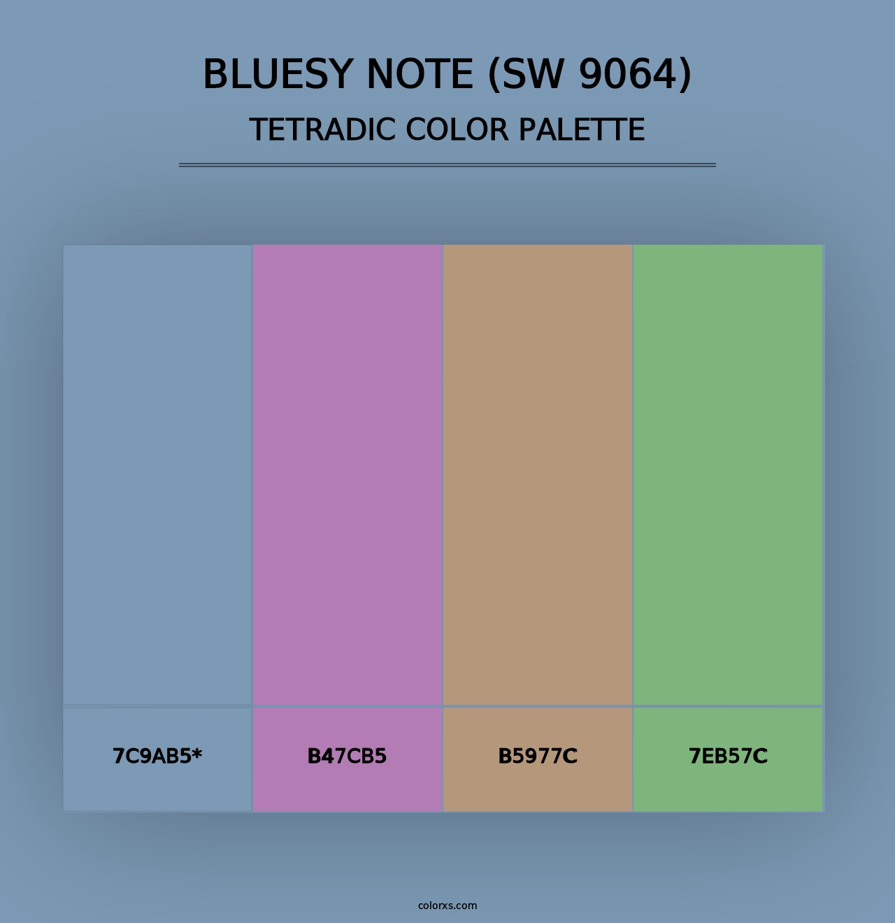 Bluesy Note (SW 9064) - Tetradic Color Palette